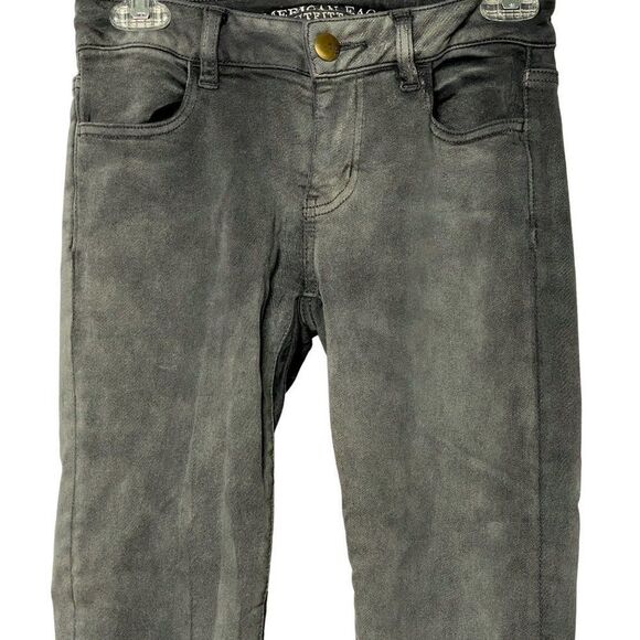 American Eagle Outfitters Gray Stretch Jeggings Small Pull Flaw Sz 0 - Picture 2 of 9
